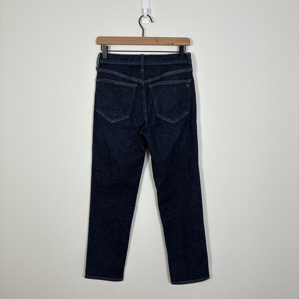 Madewell Mid Rise Stovepipe Jeans Womens 26P Dark Indigo Straight Leg Minimalist - Picture 4 of 7